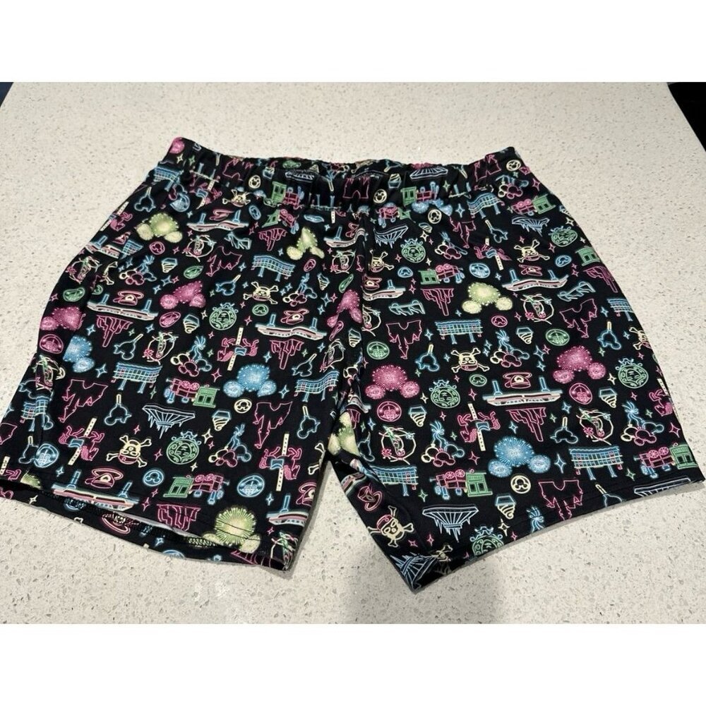 Disney Parks‎ Magic Kingdom Neon Park Icons Spandex Shorts by Her Universe 2x